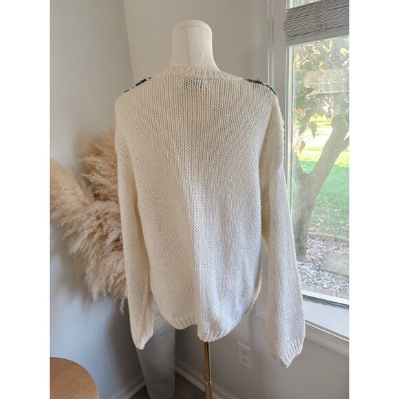 Vintage 80s Hand Loomed Currants Chunky Knit Cardigan Sweater Medium Cottagecore - Picture 5 of 7